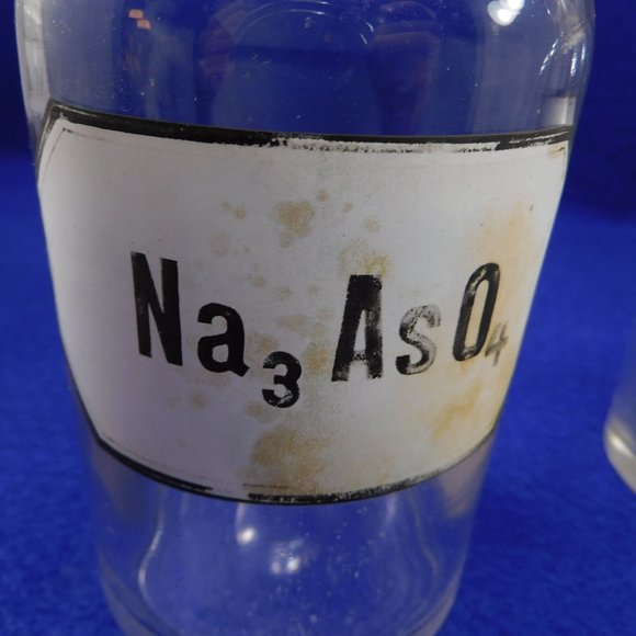 Antique Chemist Apothecary Glass Jars Bottles  Arseniic / Aluminum Germany 6.5" - Picture 8 of 9